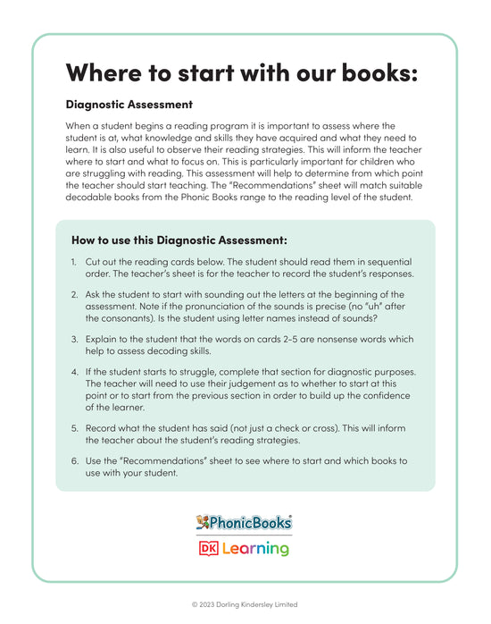 Older readers diagnostic assessment