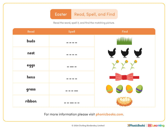 Easter Read, Spell and Find - image