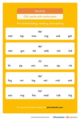 CVC words with continuants - image