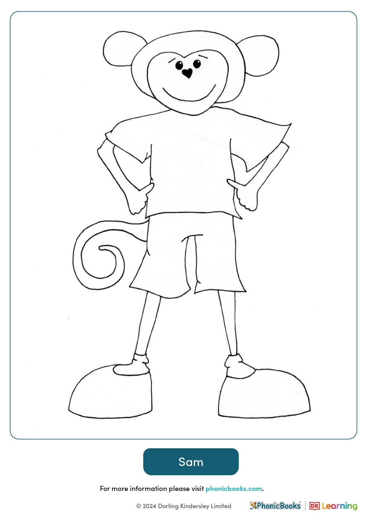 Coloring poster: Sam – Phonic Books US