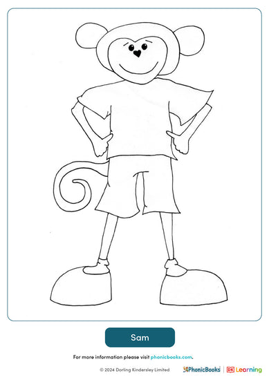 Coloring poster: Sam – Phonic Books US
