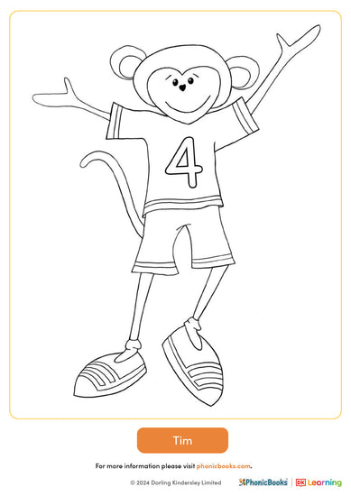 Tim's Printable Coloring poster: Tim – Phonic Books US