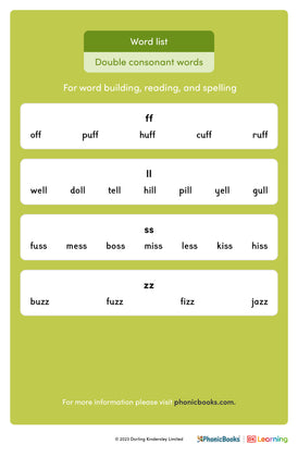 Word list: Double consonant words - image