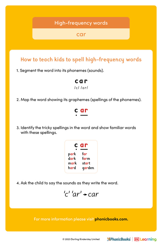 High-frequency words: 'car' - image