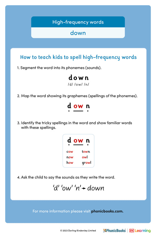 High-frequency words: 'down' - image