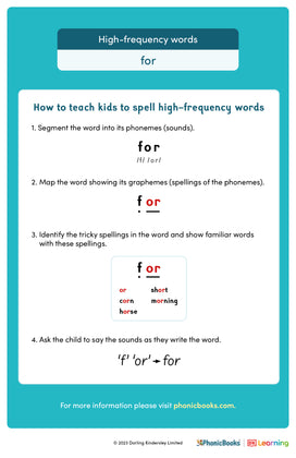 High-frequency words: 'for'