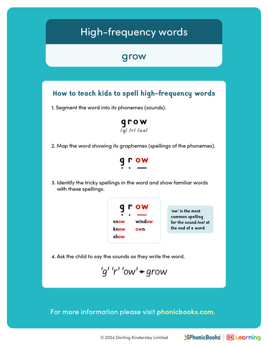 High-frequency words: 'grow'