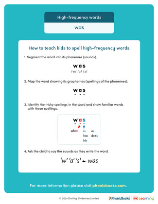 High-frequency words: 'was' - image