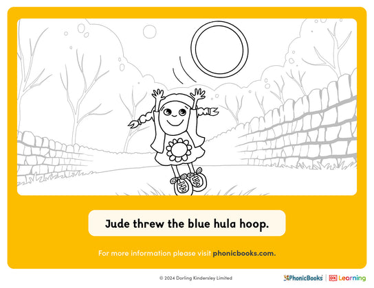 Hula hoop sentence with /oo/ as in 'boot' (B&W) - image