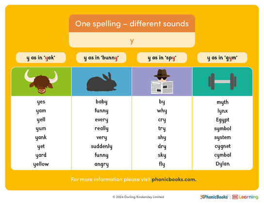 One spelling, different sounds: 'y' - image