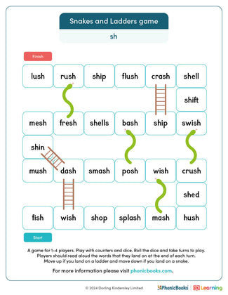 Snakes and Ladders game: words with 'sh' - image