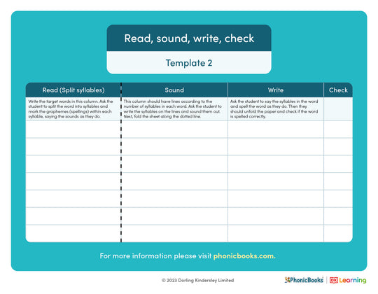 Template 2: Words with more than one syllable - image