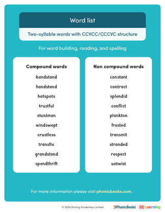 Word list: Two-syllable CCVCC words - image