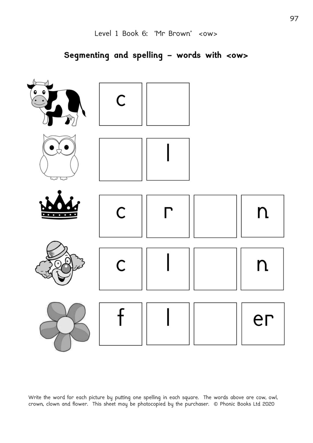 Dandelion Readers, Vowel Spellings, Level 1 Workbook - Phonic Books